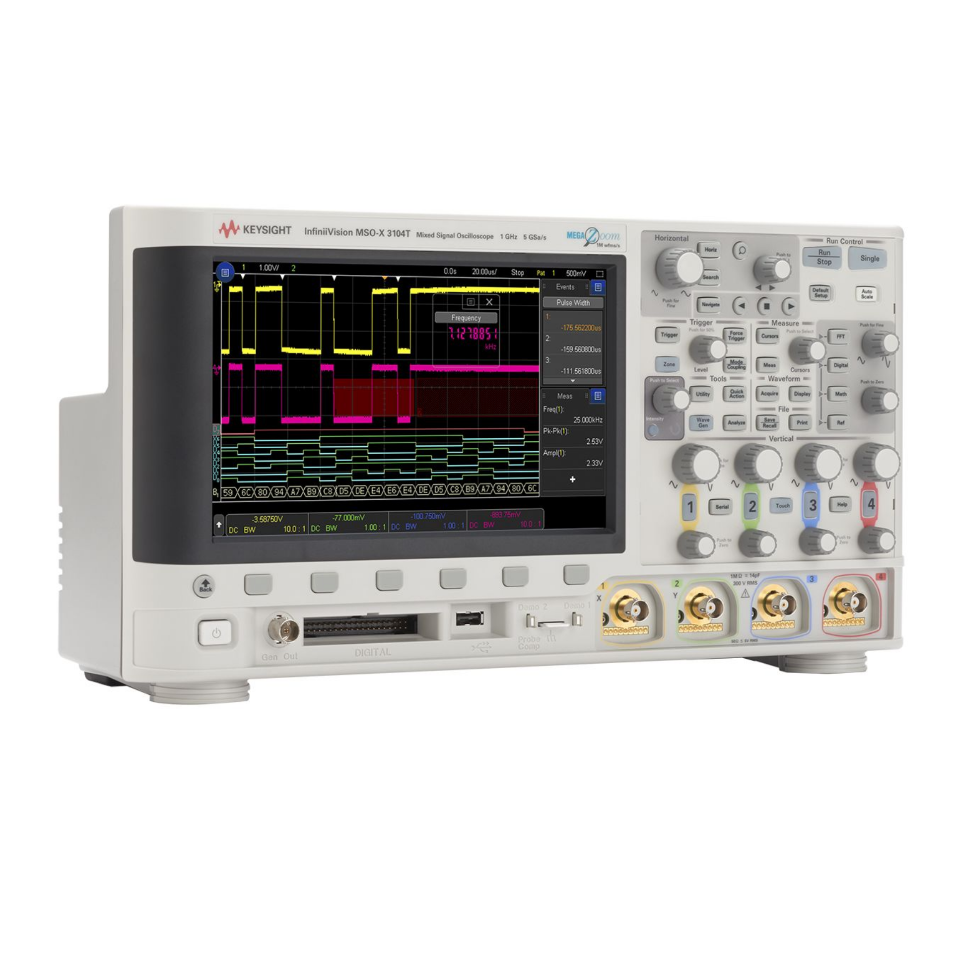 [중고] Keysight MSOX3104T 1GHz 오실로스코프 | 4채널 + 16디지털채널 | 5GSa/s | 4Mpts | 터치스크린 지원