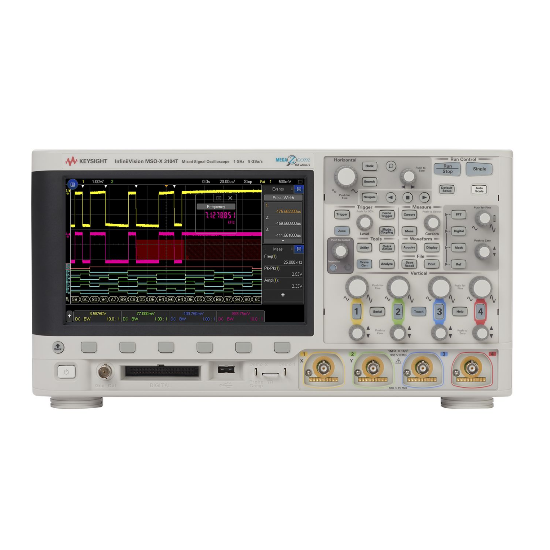 [중고] Keysight MSOX3104T 1GHz 오실로스코프 | 4채널 + 16디지털채널 | 5GSa/s | 4Mpts | 터치스크린 지원